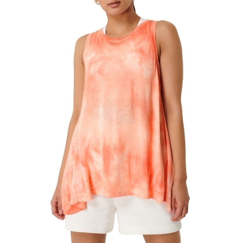 New Sweaty Betty | Easy Peazy Tank Top in Nectarine Orange Tie Dye